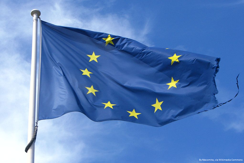 EU flag fraying EU flag fraying